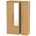 Welcome Furniture Sherwood Triple 2 Drawer Mirror Robe Modern Oak