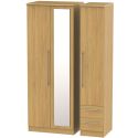 Welcome Furniture Sherwood Triple Mirror + Drawer Robe Modern Oak