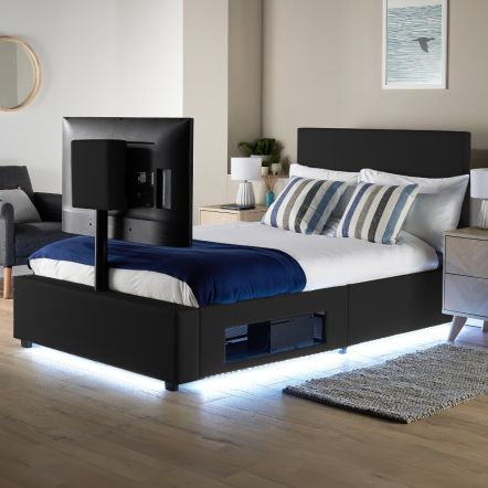 X Rocker Ava Upholstered TV Bed Black