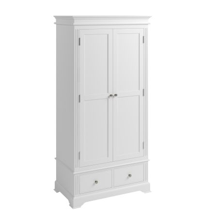 Snooze White Wooden 2 Door Wardrobe