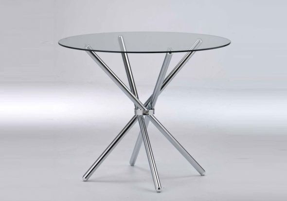 LPD Casa Glass & Chrome Dining Table