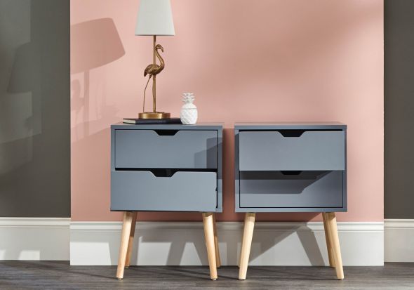 GFW Nyborg Pair Of  2 Drawer Bedside