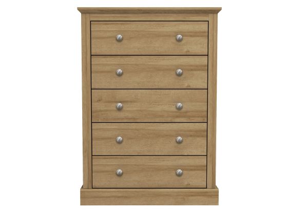 LPD Devon Oak 5 Drawer Chest