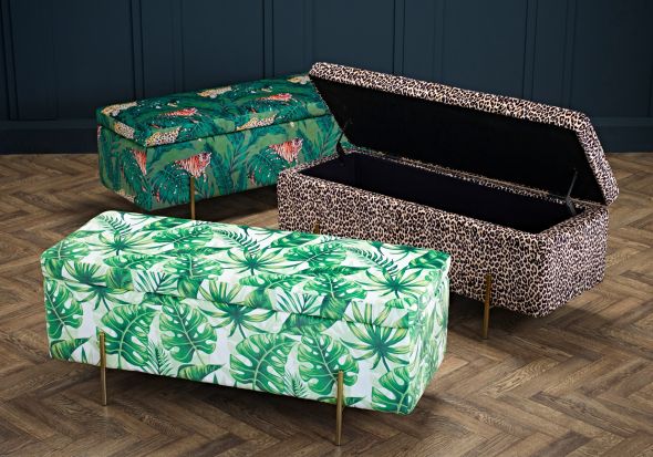 LPD Lola Print Design Ottoman Storage Box