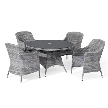 Maze Santorini 4 Seat Round Dining Set