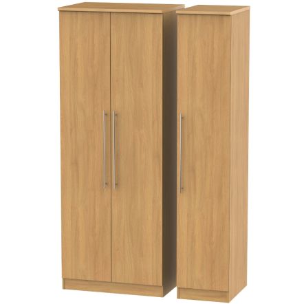 Welcome Furniture Sherwood Tall Triple Plain Robe Modern Oak