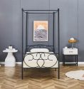 Flair Liberty Black Metal Four Poster Bed With Side Rails