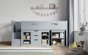 charlie grey midsleeper with desk and storage