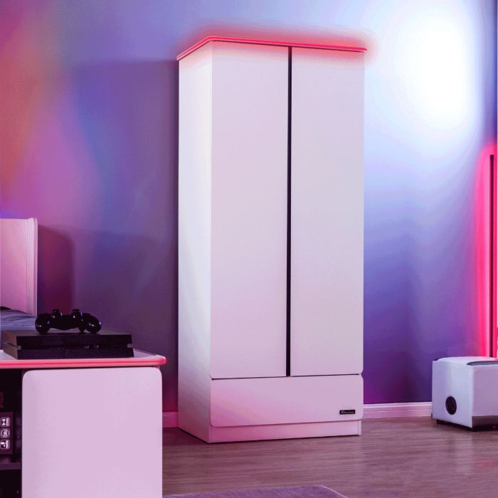 X Rocker Carbon-Tek Wardrobe with Neo Fiber - White