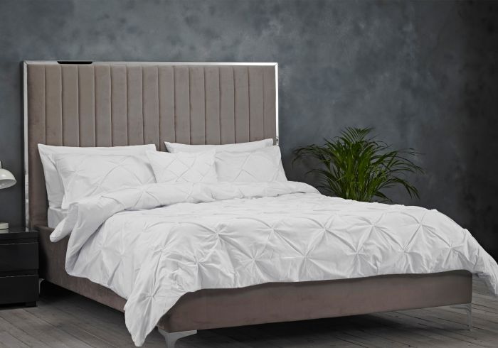 LPD Berkeley Grey Velvet Bed Frame