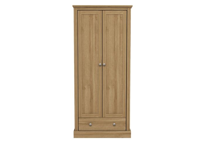 LPD Devon 2 Door 1 Drawer Oak Wardrobe