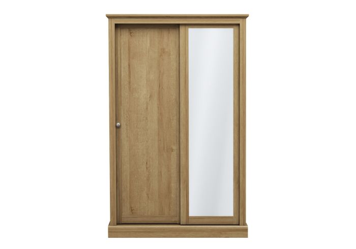 LPD Devon Oak 2 Door Sliding Mirrored Wardrobe