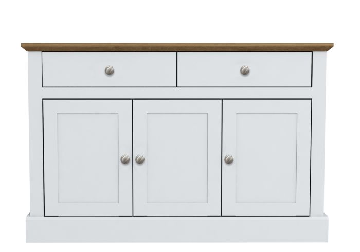 LPD Devon 3 Door 2 Drawer White & Oak Sideboard