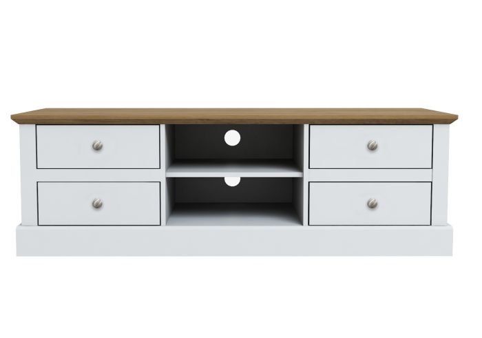 LPD Devon White & Oak 4 Drawer TV Unit