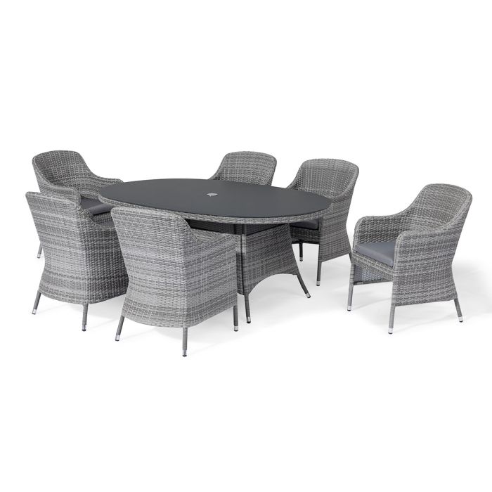 Maze Santorini 6 Seat Oval Dining Set