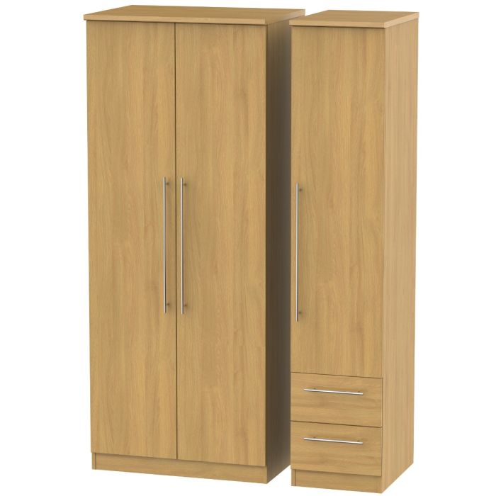 Welcome Furniture Sherwood Triple Plain + Drawer Robe