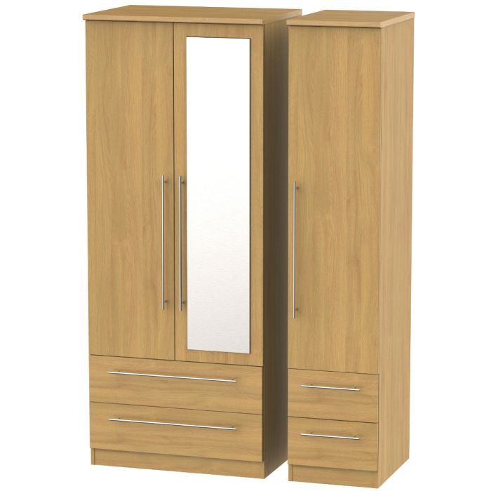 Welcome Furniture Sherwood Triple 2 Drawer Mirror + DrawerRobe