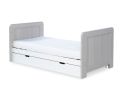 Ickle Bubba Pembrey Ash Grey and White Cot Bed with Under Drawer