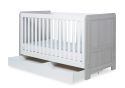 Ickle Bubba Pembrey Ash Grey and White Cot Bed with Under Drawer