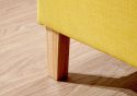 GFW Ashbourne Mustard Fabric Bed Frame Retro design vibrant mustard yellow hopsack buttoned headboard wooden legs