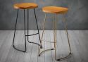 LPD  Bailey Pine Wood Seat With Metal Leg Bar Stool