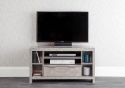 GFW Bloc Corner TV Unit Modern Minimalist design 4 small open compartments 1 drawer 2 open shelves concrete effect melamine finish