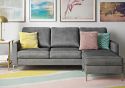 Dorel Chapman Velvet Corner Sofa