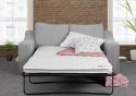 Sweet Dreams Clyde 2 Seater Fabric Sofa Bed available in silver grey and charcoal Scatter cushions included sleeps 2 sturdy hardwood build