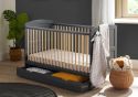 Classic style cot bed grey and natural wood with drawer below by Ickle Bubba