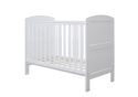 Ickle Bubba Coleby Mini Cot Bed white finish classic style slatted base solid end panels suitable from birth to approx 4 years