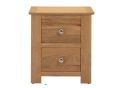 A beautiful solid oak bedside cabinet with 2 drawers and chrome handles.