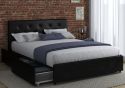 Dorel Dakota Faux Leather Storage Bed Black 4 drawers sprung slatted base