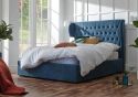 GFW Dakota Fabric Ottoman Bed elegant design winged headboard button detailing teal or platinum upholstery