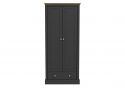 LPD Devon 2 Door 1 Drawer Charcoal & Oak Wardrobe