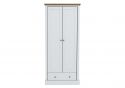 LPD Devon 2 Door 1 Drawer White & Oak Wardrobe