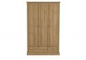 LPD Devon 3 Door 2 Drawer Oak Wardrobe