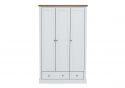 LPD Devon 3 Door 2 Drawer White & Oak Wardrobe