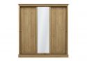 LPD Devon Oak 3 Door Sliding Mirrored Wardrobe