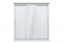 LPD Devon White & Oak 3 Door Sliding Mirrored Wardrobe