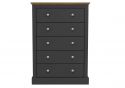 LPD Devon Charcoal & Oak 5 Drawer Chest