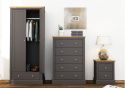 LPD Devon 2 Door 1 Drawer Charcoal & Oak Wardrobe