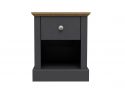 LPD Devon 1 Drawer Charcoal & Oak Lamp Table