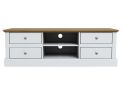 LPD Devon White & Oak 4 Drawer TV Unit