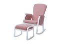 Ickle Bubba Dursley Rocking Chair and Stool white metal frame grey suedette fabric Padded back and arm rests handy storage pockets