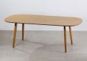 Flair Edelweiss 6-8 Seat Extending Dining Table Ash and Brass, retro style, ash veneer top rubber wood legs brass accents