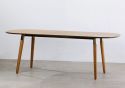 Flair Edelweiss 6-8 Seat Extending Dining Table Ash and Brass, retro style, ash veneer top rubber wood legs brass accents