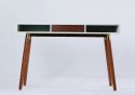 Flair Edelweiss Desk Walnut and White with Brass Accents (120x50)