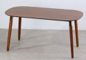 Flair Edelweiss Dining Table and Bench Set Walnut and Brass Retro styling Walnut veneer rubber wood legs metal frame