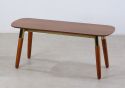 Flair Edelweiss Dining Table and Bench Set Walnut and Brass
