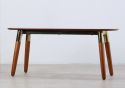 Flair Edelweiss Dining Table and Bench Set Walnut and Brass
